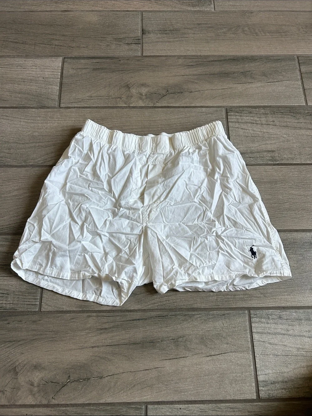 Polo by Ralph Lauren White Men's Boxer Shorts with Navy Logo